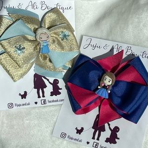 Princess Elsa and Anna hair bows